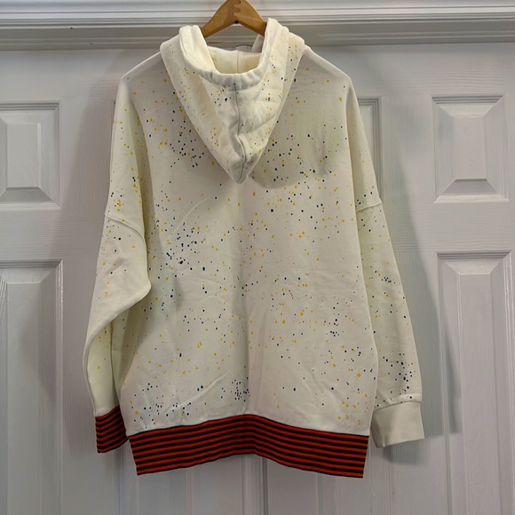 Palm Angels Paint Splattered ‘Recovery’ Hoodie Sweatshirt White - Picture 6 of 7